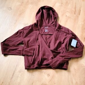 Burgundy Red Surplice Lightweight Hoodie Size XS